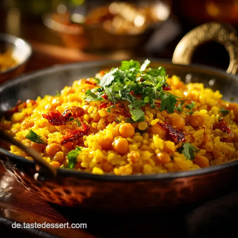 Die Goldene Mitte Indischer Chana Dal Pilau Linsenreis presentation