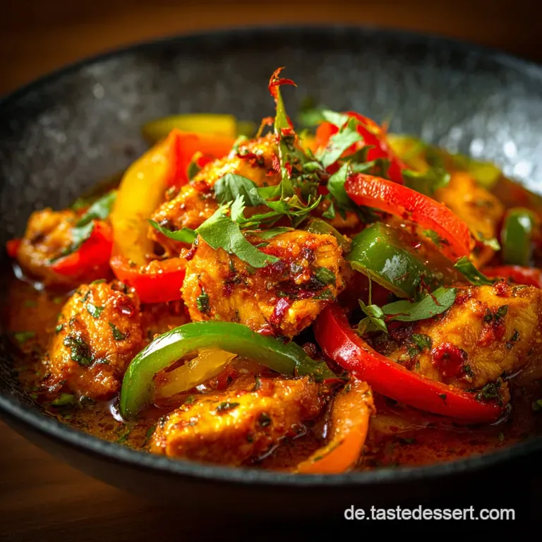 Chicken Jalfrezi: Feuriges Gesundes Curry Mit Knusprigem Gem&uuml;se presentation