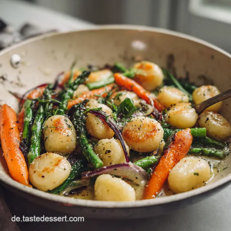 Cremige Gnocchi Pfanne mit Buttergem&uuml;se Schnell