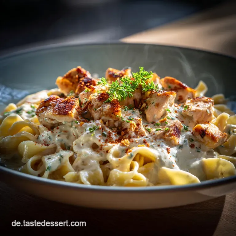 Cremige H&auml;hnchenPasta mit Knoblauch: Das schnellste 30-Minuten Comfort Food