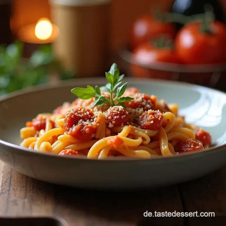Cremige Onepot Pasta Mit Salsiccia Und Getrockneten Tomaten presentation