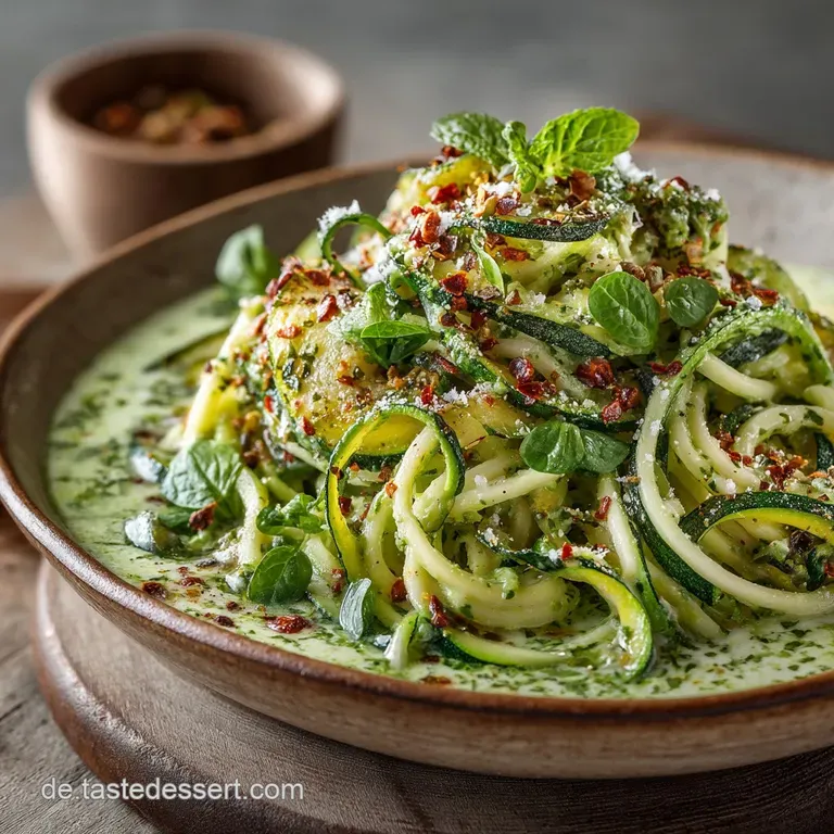 Sommerliche Zucchinipasta La Crema Verde Schnell Und Cremig presentation