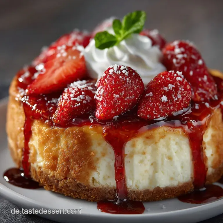 Sommertraum Auf Dem Teller Klassischer New York Style Erdbeercheesecake presentation