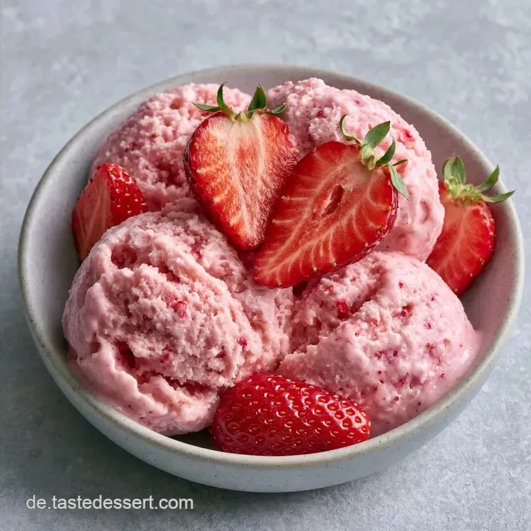 Cremiges Erdbeereis ohne Eismaschine