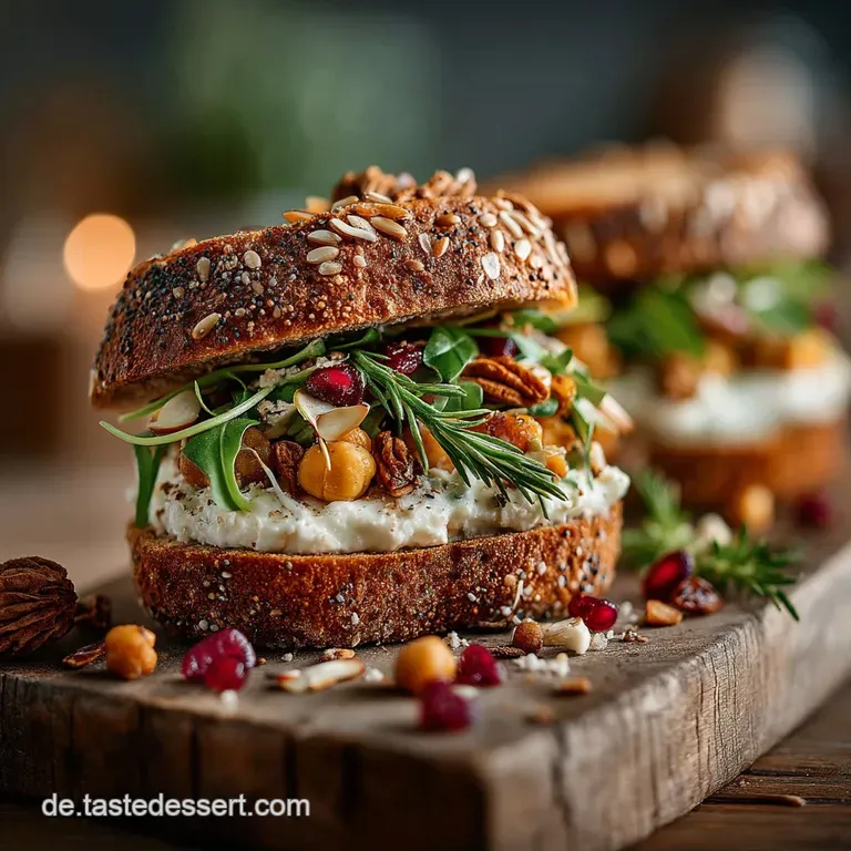 Der Vegane Klassiker Cremiges Kichererbsensalatsandwich Kichererbsenstulle presentation