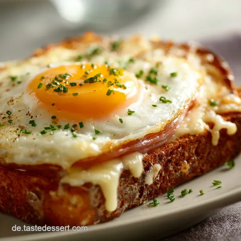 Der Feine Gourmettoast Croque Madame Rheingold Mit W&uuml;rziger Muskatb&eacute;chamel presentation