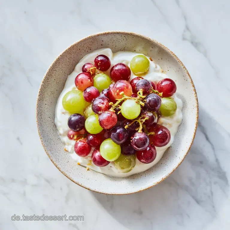 Dessert mit Weintrauben und Mascarpone