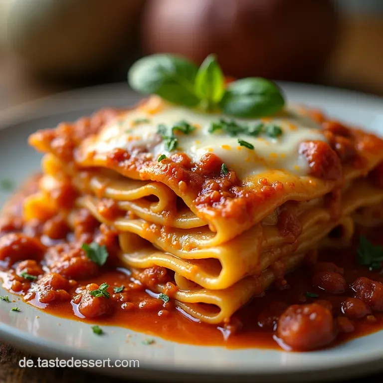 Echte Lasagne Bolognese Das Original Mit Cremigem Ragu Und B&eacute;chamel presentation