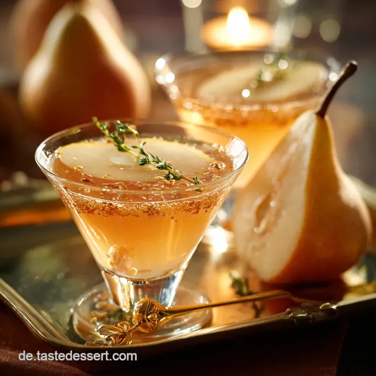 Edler Birnen Lillet Spritz mit hausgemachtem GewürzSirup