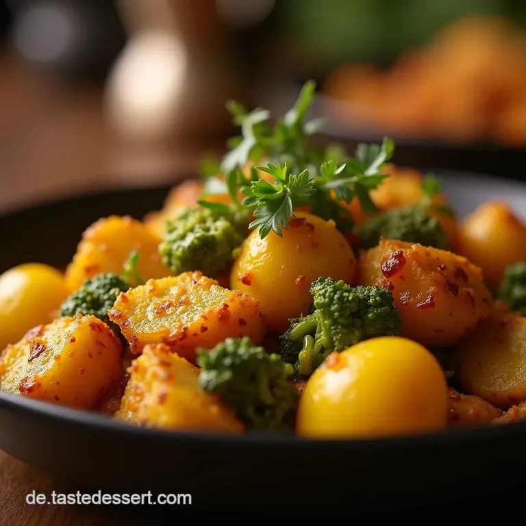 Omas Beste Authentisches Aloo Gobi Kartoffeln Und Blumenkohl Im Gew&uuml;rzglanz presentation