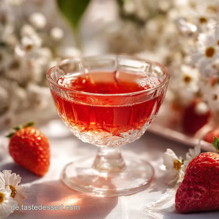 Elegant Lillet drink in a stemmed glass with fresh strawberry garnish, suggesting a cool, flavorful summer beverage.