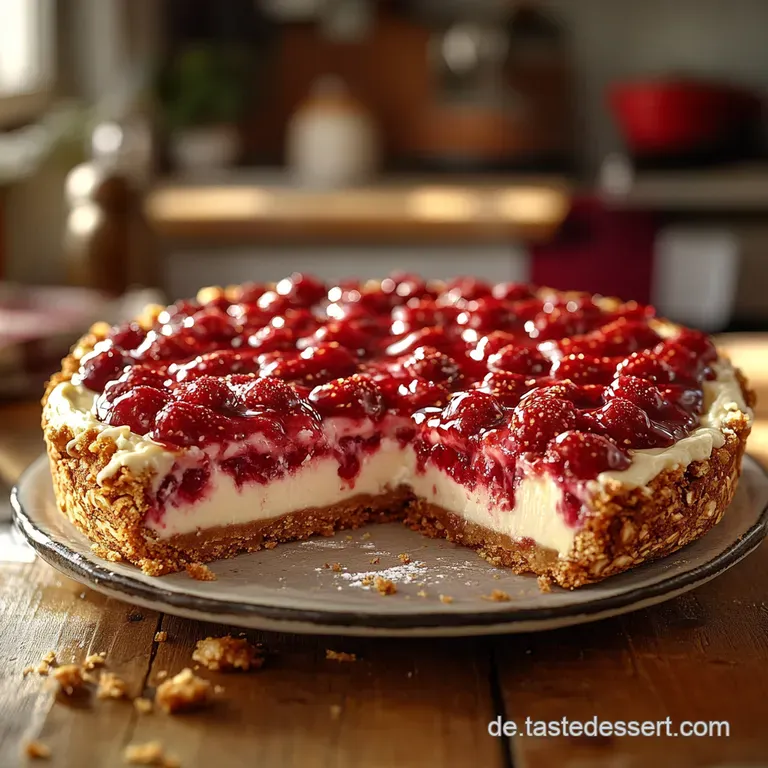 Erdbeerfrischk&auml;se Torte Ohne Backen presentation