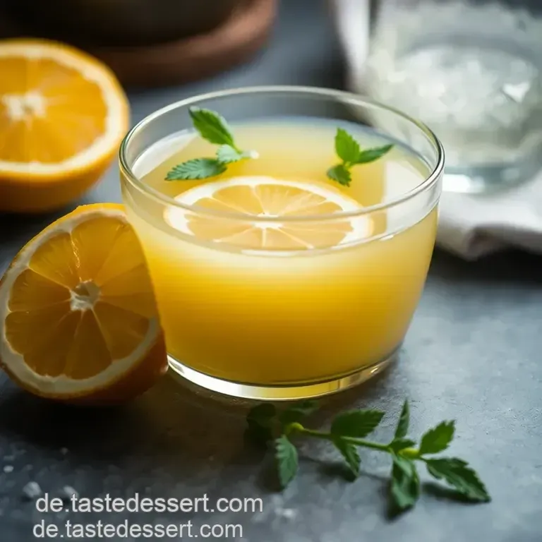 Erfrischender selbstgemachter Eistee mit Zitrone und Minze presentation