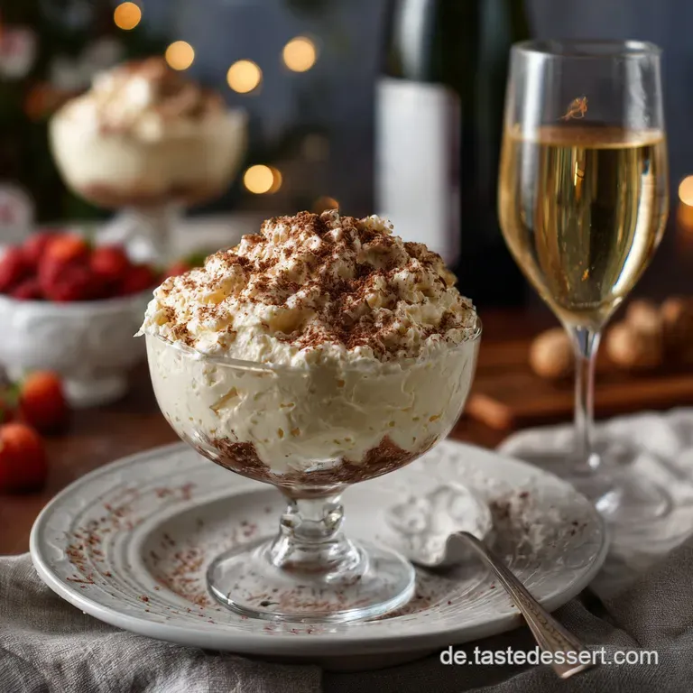 Nachtisch Silvester Champagner-Creme im Glas