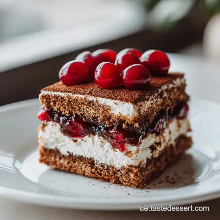 A slice of spiced gingerbread tiramisu artfully arranged on a white plate, garnished with a delicate chocolate curl
