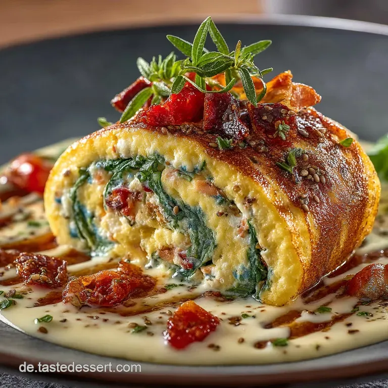 Fetaspinatlachsrolle Lowcarb in Zarter Eierh&uuml;lle presentation