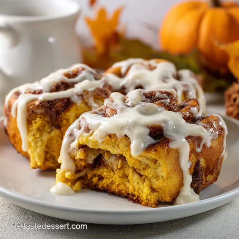 K&uuml;rbis Zimtschnecken: Flaumiges Herbstgeb&auml;ck mit Glasur