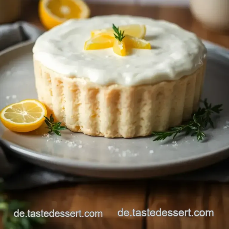 Fluffige Cotta mit Joghurt und Zitrone presentation