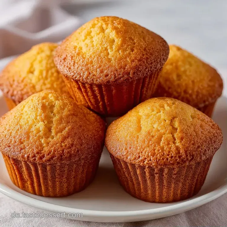 Drei fluffige, hellbeige Muffins auf einer rustikalen Holzplatte, daneben ein Leinentuch und weiches Tageslicht.