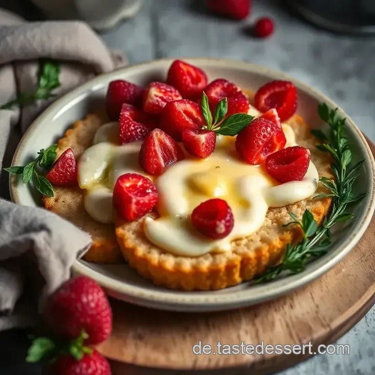 Frisch-fruchtige Rhabarberschnitten mit saftigem Biskuit und Sahne presentation