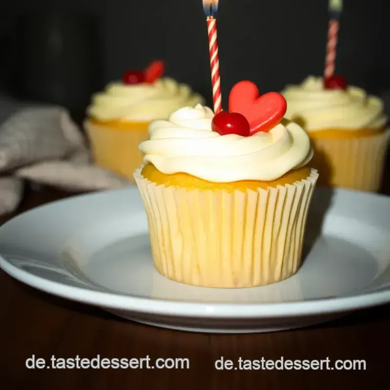 Fröhliche Geburtstags-Cupcakes mit bunter Buttercreme presentation