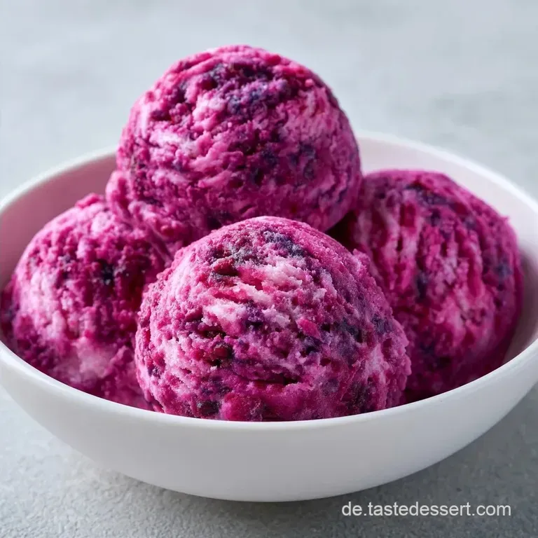Fruchteis mit Kokosmilch und Beeren