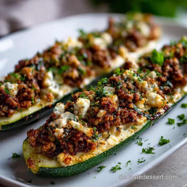 Gef&uuml;llte Zucchini: Mediterrane Schiffchen Mit Feta presentation