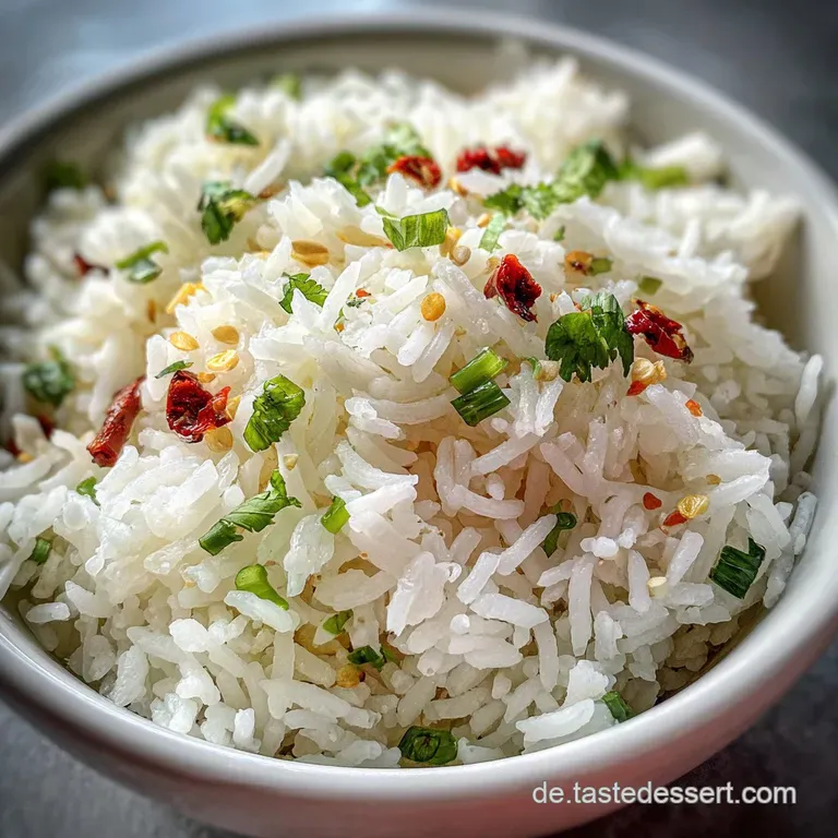Perfectly portioned mound of pearly white rice on a minimalist white plate. Clean, simple elegance, ready to eat.