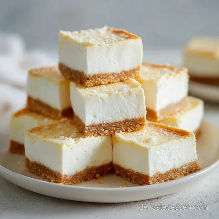 Wei&szlig;e Dessertquadrate auf einer Schieferplatte, garniert mit leuchtend roten Beeren und frischen gr&uuml;nen Bl&auml;ttern.