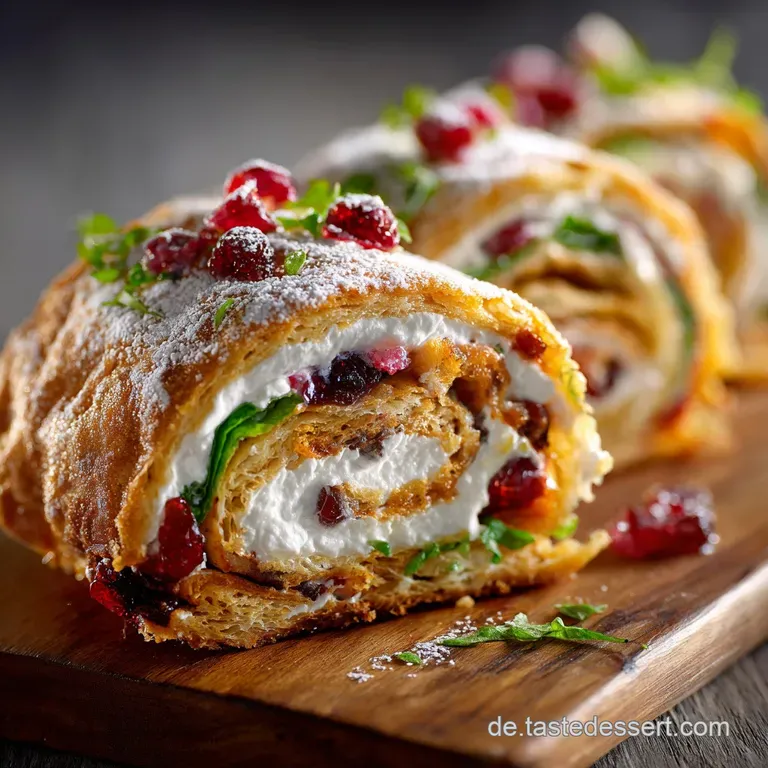 Goldene FrühstücksRöllchen Das Gerollte Sandwich mit Schinken