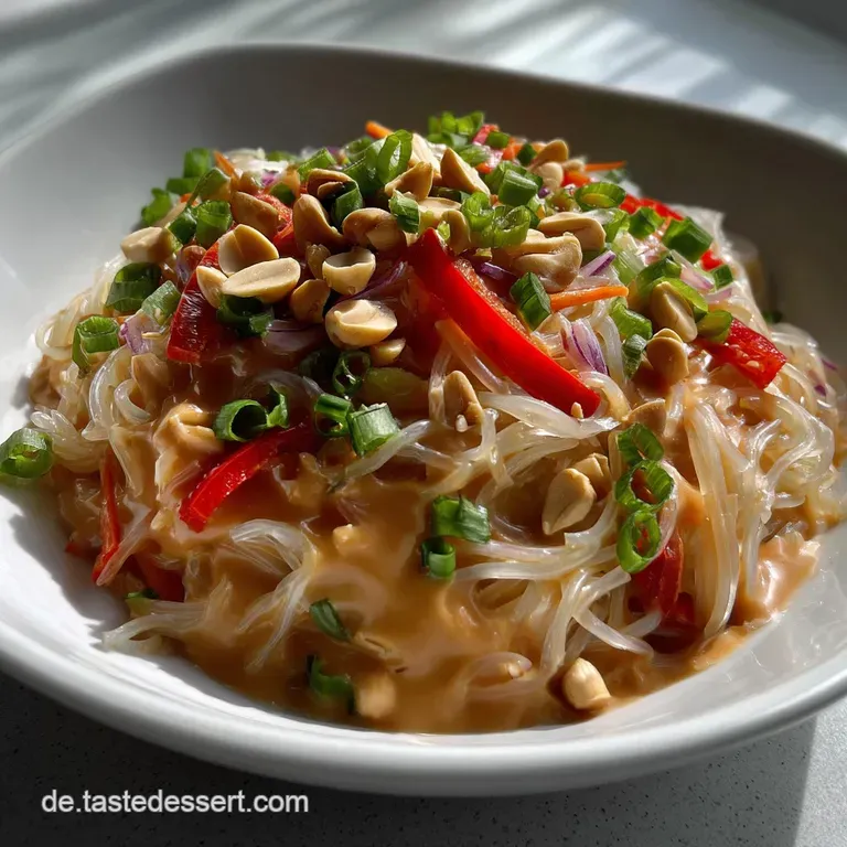 Der beste Glasnudelsalat mit einer cremigen Erdnusssoe