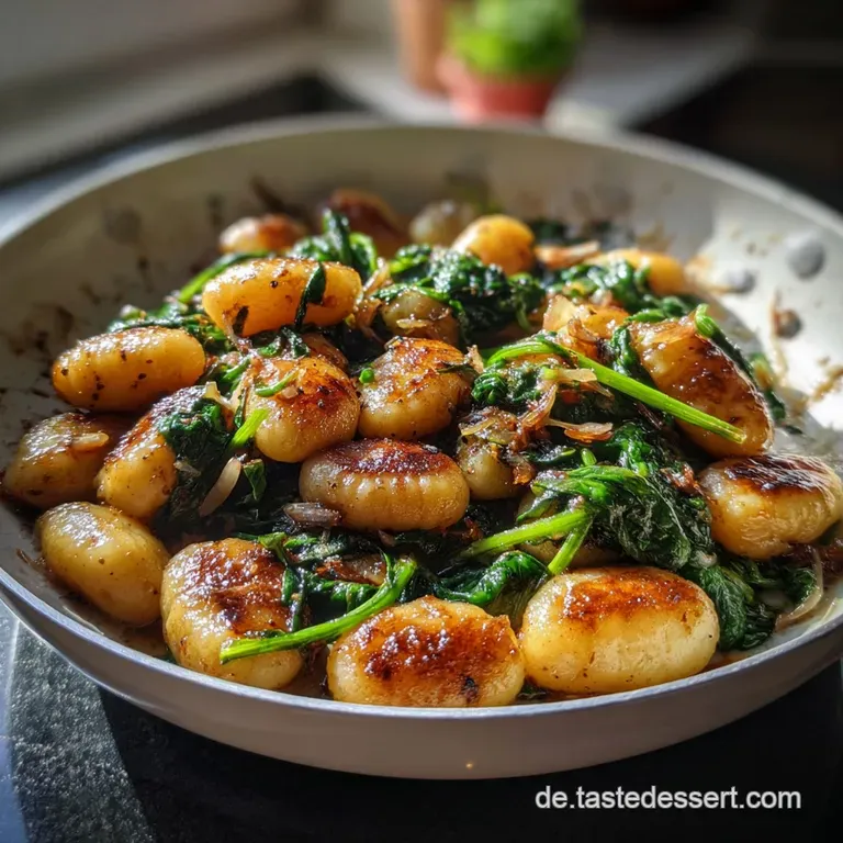Gnocchi Pfanne Spinat Knoblauch: Blitzschnell Cremig