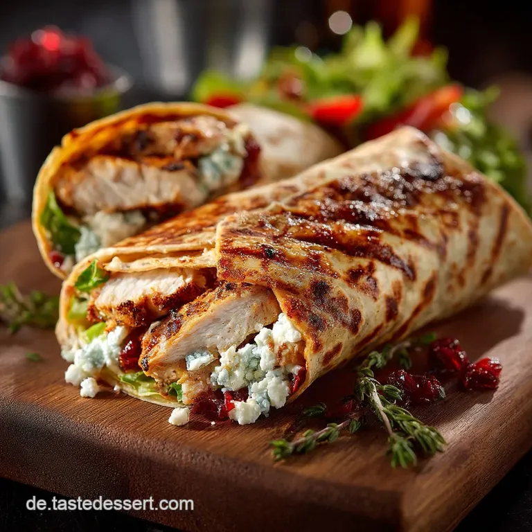 Der BlitzFeierabendWrap Griechisch mit FetaHähnchen JoghurtDressing presentation