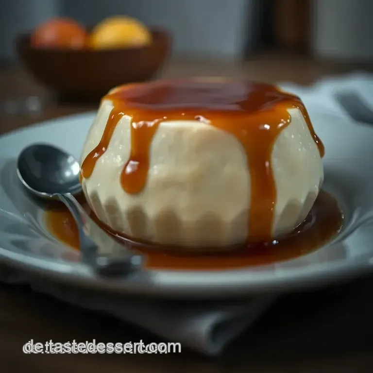 Grießpudding mit Karamellsauce presentation