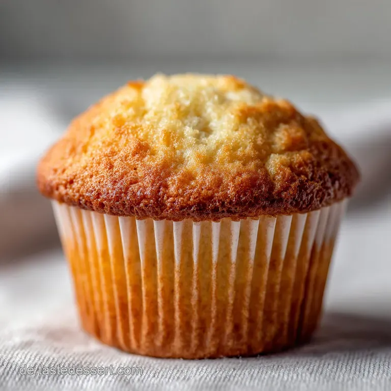A single, fluffy muffin on a plate, dappled sunlight highlighting its tender crumb and golden hue. Simply irresistible.