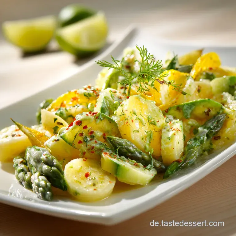 Gesunder Spargelsalat: Fr&uuml;hlingsfrische Mit Cremigem Avocado-Dressing presentation