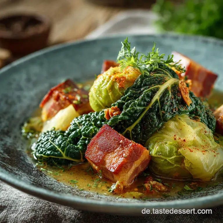 Gr&uuml;nkohl mit Kassler: Norddeutscher Klassiker im Schmortopf zubereiten