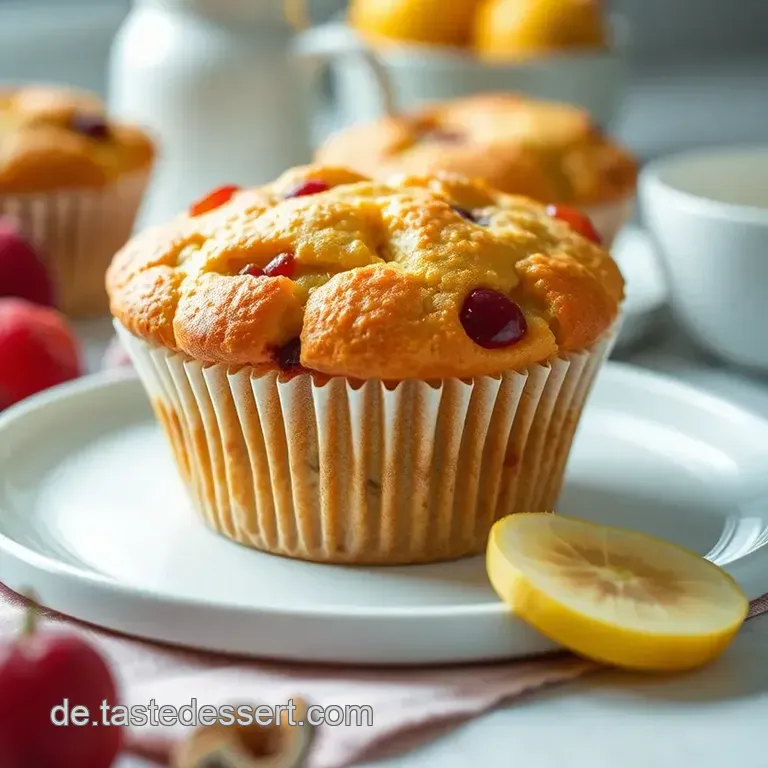 Haferflocken-Muffins mit Honig und Früchten presentation
