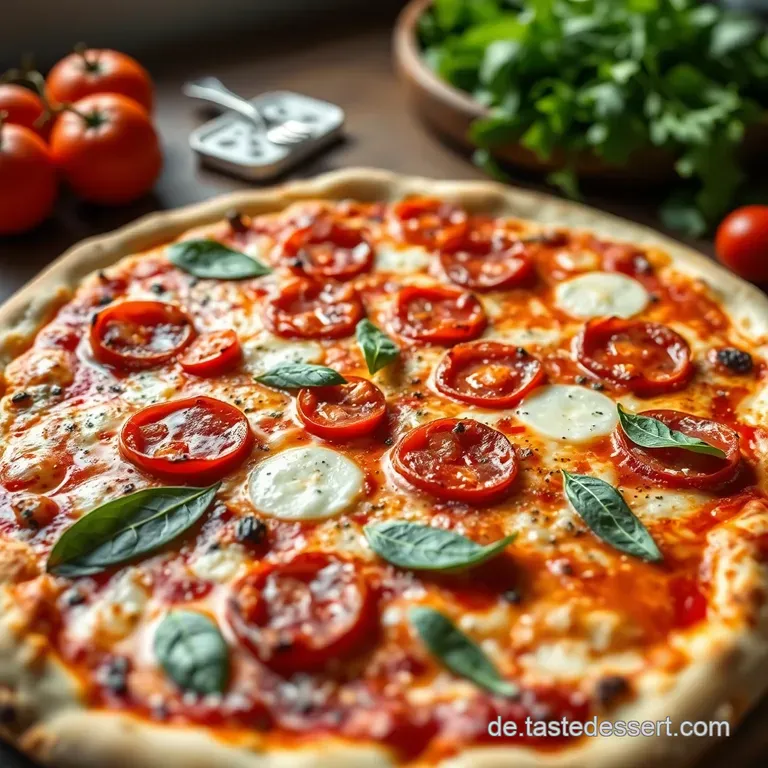 Hausgemachte Pizza für Genießer presentation