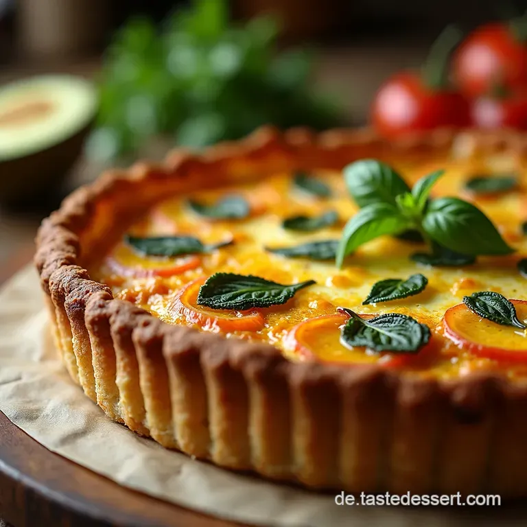 Herzhafte Gem&uuml;sestandlquiche Vegetarische Quiche presentation
