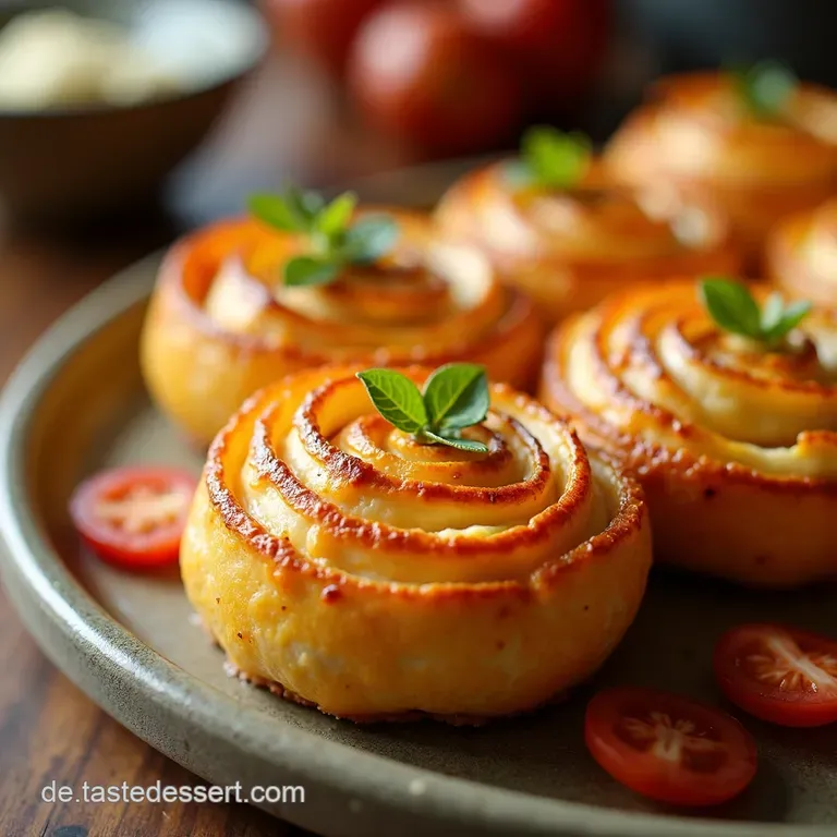 Herzhafte K&auml;sekr&auml;uterschnecken Einfaches Fingerfood presentation