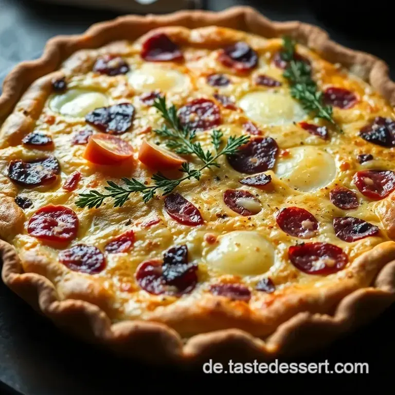 Herzhafte Lauchquiche mit Speck presentation