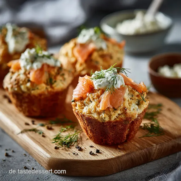 Herzhafte Vespermuffins Low Carb Lachs Frischk&auml;se Dill presentation