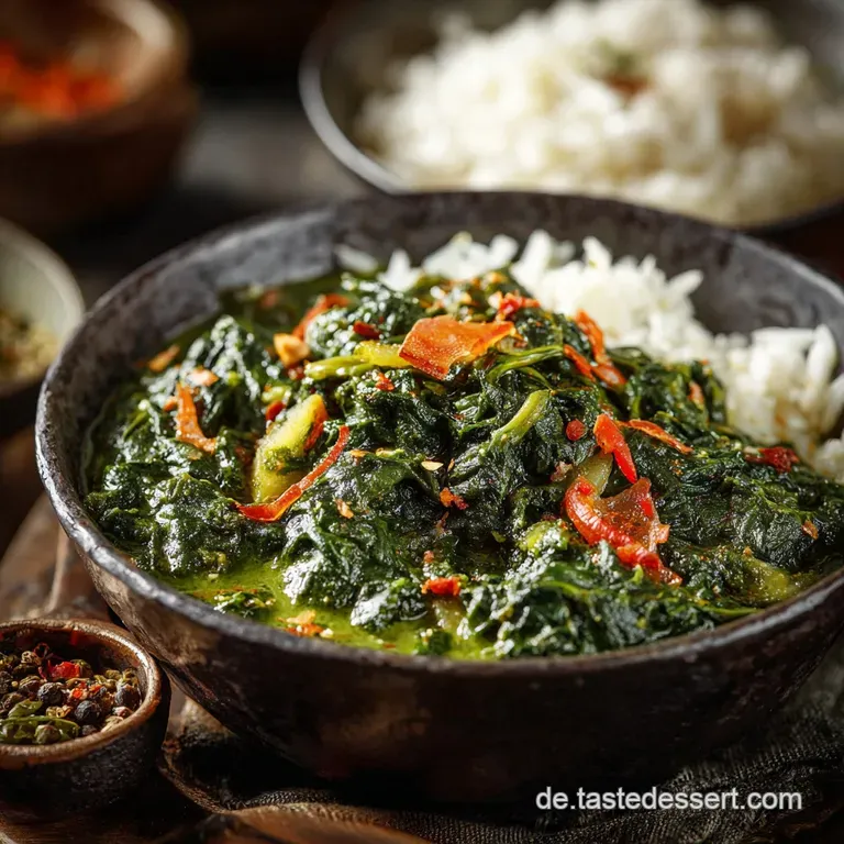 Muli Palak Herzhaftes Rettichspinatcurry Indisch Vegan presentation
