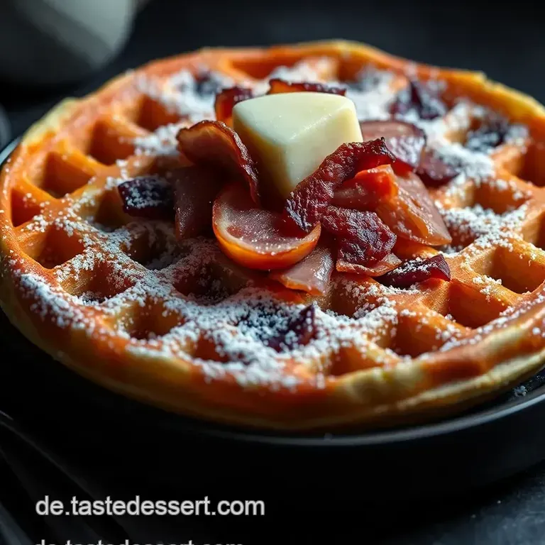 Herzige Waffeln mit Lauch und Speck presentation