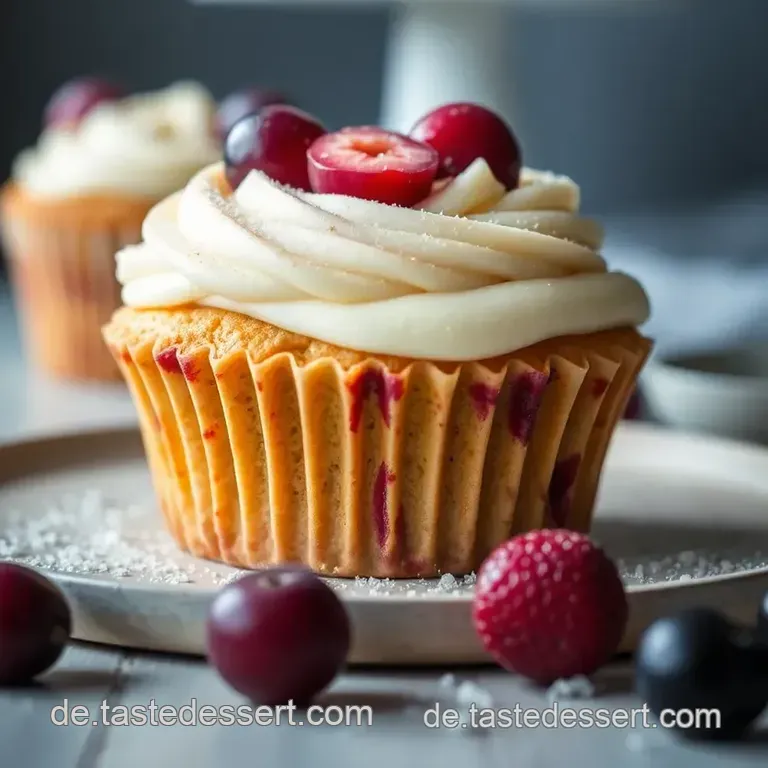 Himbeer-Cupcakes mit Frischkäse-Frosting presentation