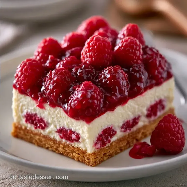 Himbeerkuchen mit Butterkeksen mit Vanillepudding