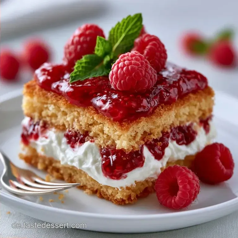 Himbeerkuchen mit Quark und Pudding