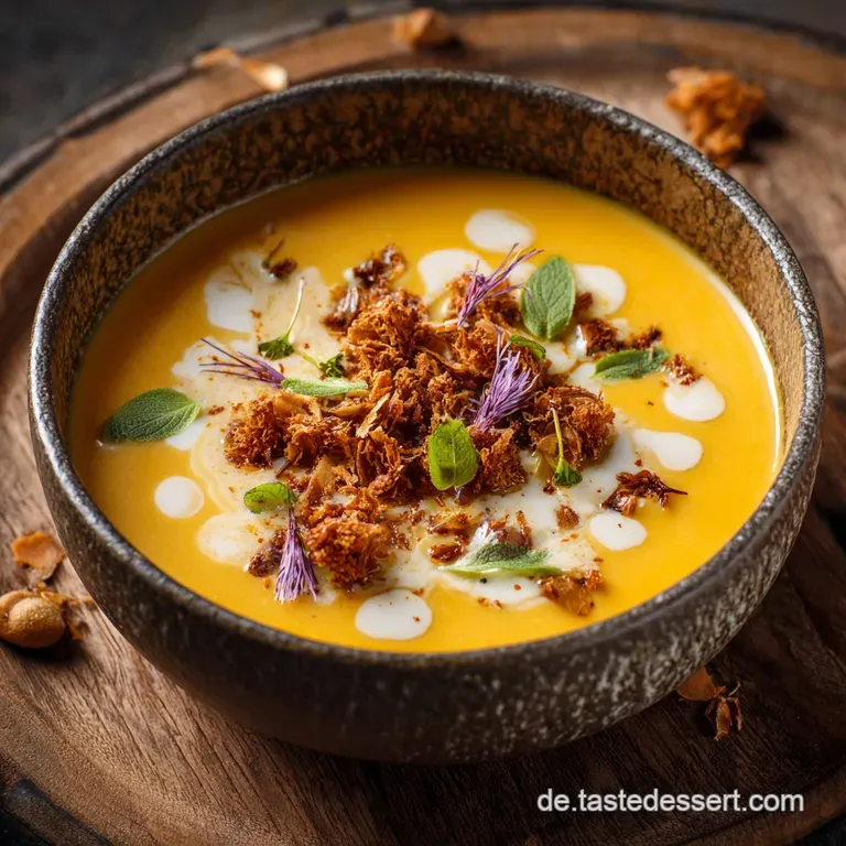 K&uuml;rbissuppe Mit Kokosmilch: Cremige Hokkaido-Liebe Ingwer-Kick presentation