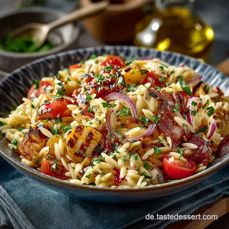 Blitzschneller Italienischer Orzo Nudelsalat Perfekt zum Grillen